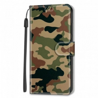 Flip Cover Samsung Galaxy S22 Ultra 5G Militær Camouflage