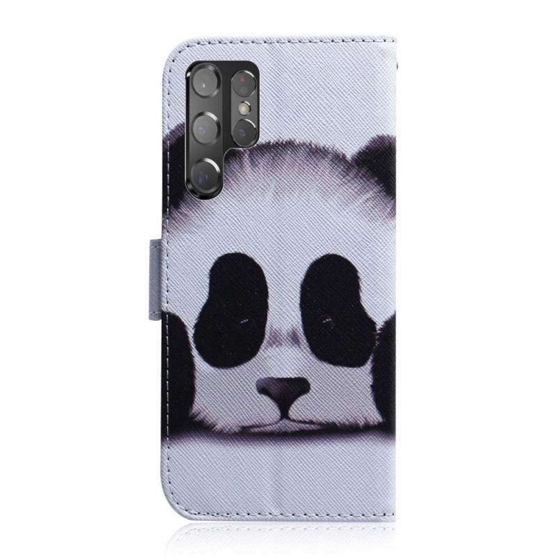 Flip Cover Samsung Galaxy S22 Ultra 5G Panda Ansigt