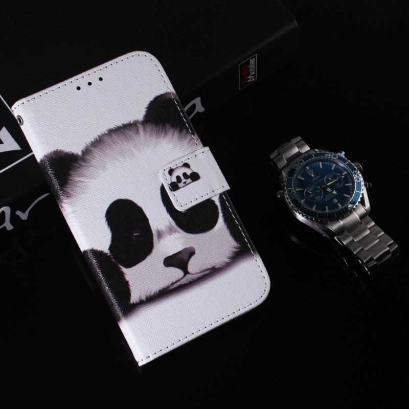 Flip Cover Samsung Galaxy S22 Ultra 5G Panda Ansigt
