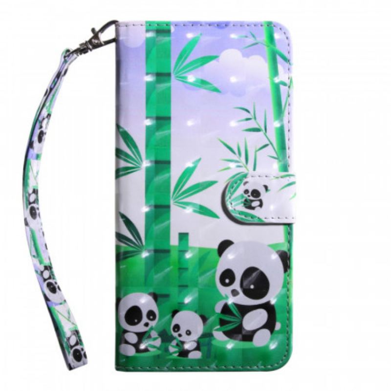 Flip Cover Samsung Galaxy S22 Ultra 5G Panda Familie