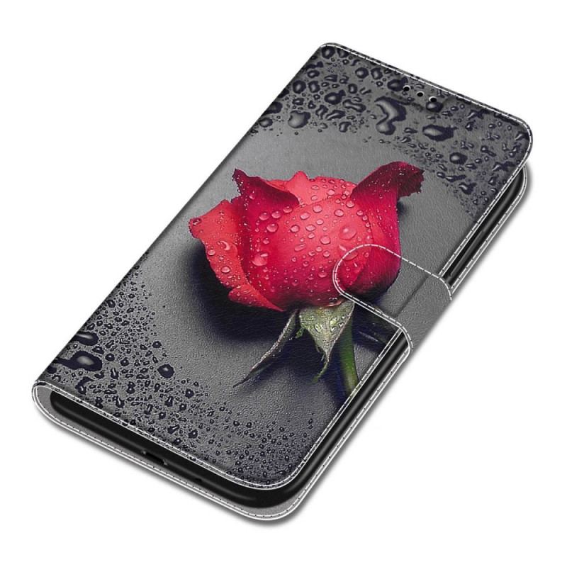 Flip Cover Samsung Galaxy S22 Ultra 5G Roser Med Snor