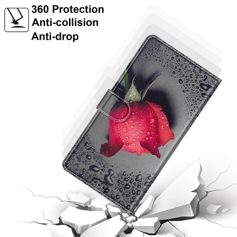 Flip Cover Samsung Galaxy S22 Ultra 5G Roser Med Snor