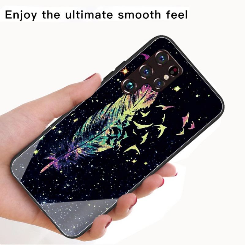 Mobilcover Samsung Galaxy S22 Ultra 5G Fjer Hærdet Glas