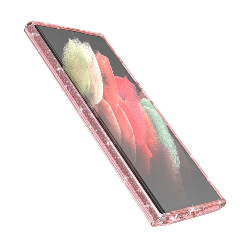 Mobilcover Samsung Galaxy S22 Ultra 5G Gennemsigtige Pailletter