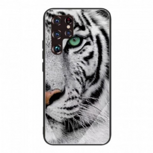 Mobilcover Samsung Galaxy S22 Ultra 5G Tiger Hærdet Glas