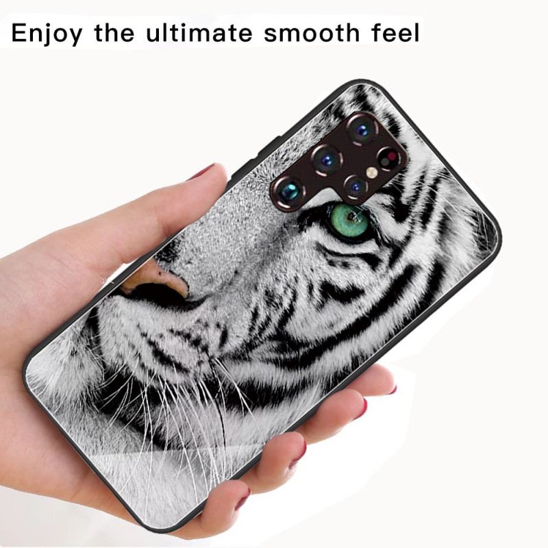 Mobilcover Samsung Galaxy S22 Ultra 5G Tiger Hærdet Glas