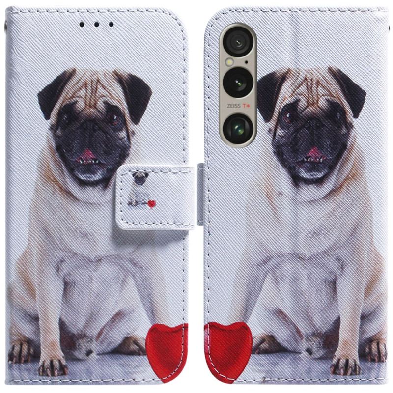 Flip Cover Sony Xperia 1 Vi Mops Hund