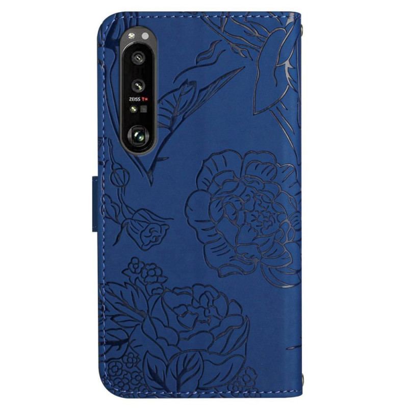 Flip Cover Sony Xperia 1 Vi Sommerfugletryk Med Rem