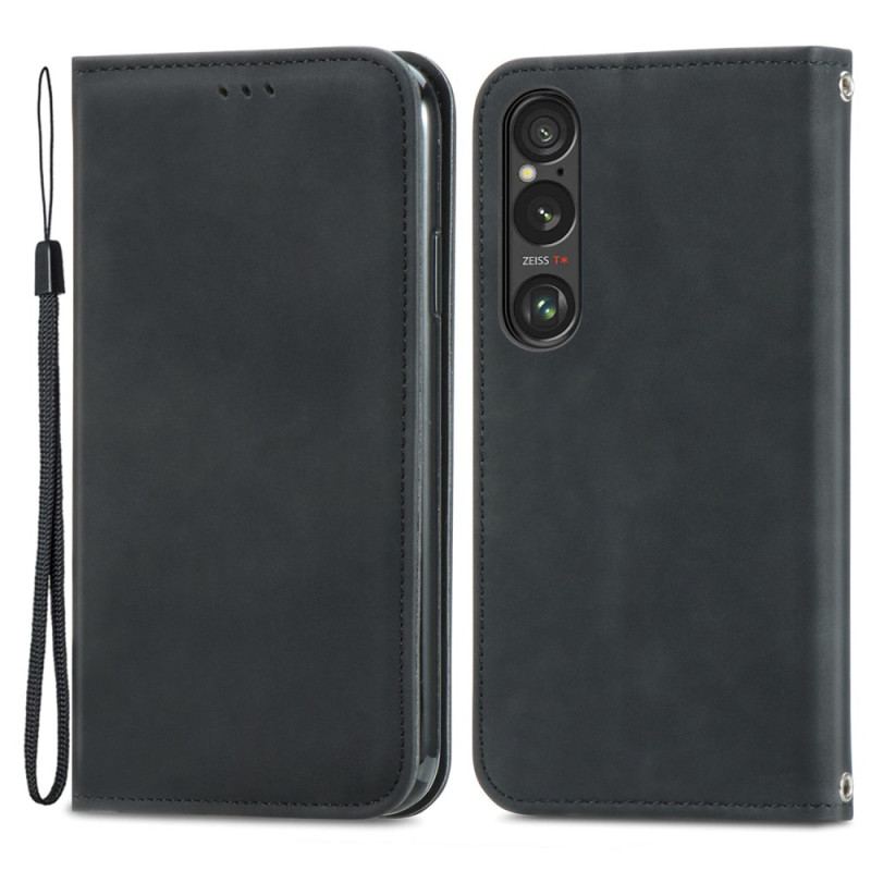 Flip Cover Til Sony Xperia 1 Vi Ruskindseffekt