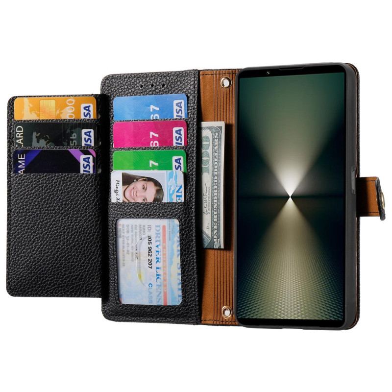 Læder Cover Sony Xperia 1 Vi Telefon Etui Rfid-blokering Og Tegnebog