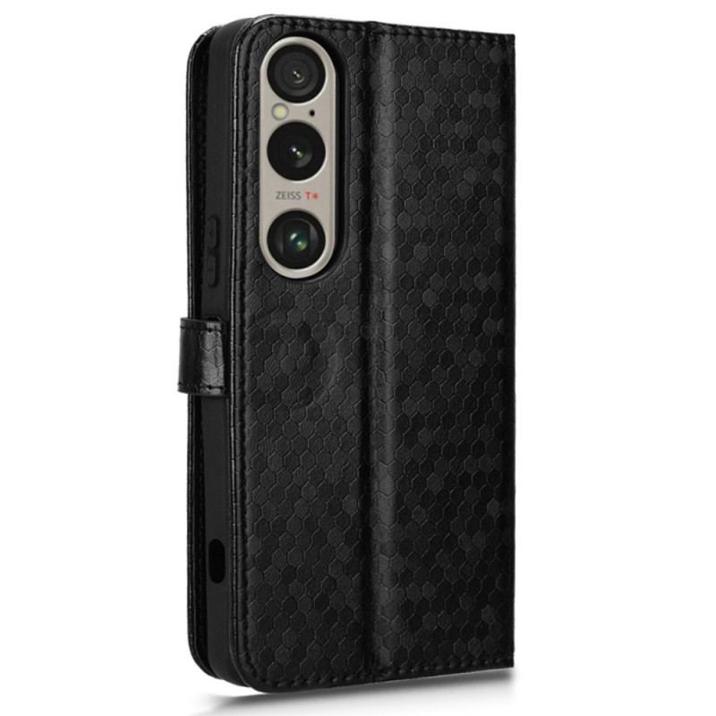 Læder Cover Sony Xperia 1 Vi Telefon Etui Skinnende Prikker Med Rem