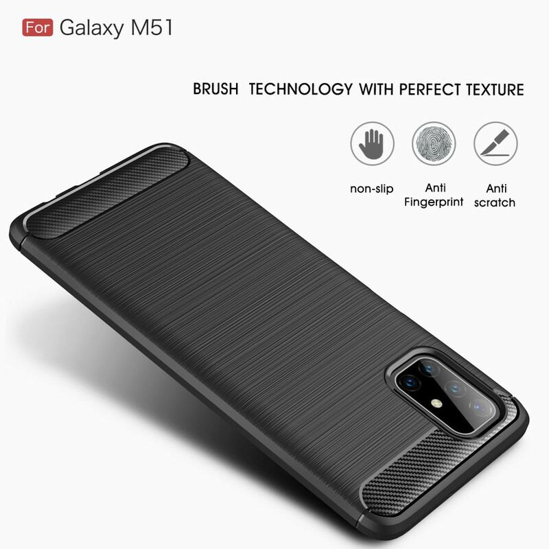 Cover Samsung Galaxy M51 Børstet Kulfiber