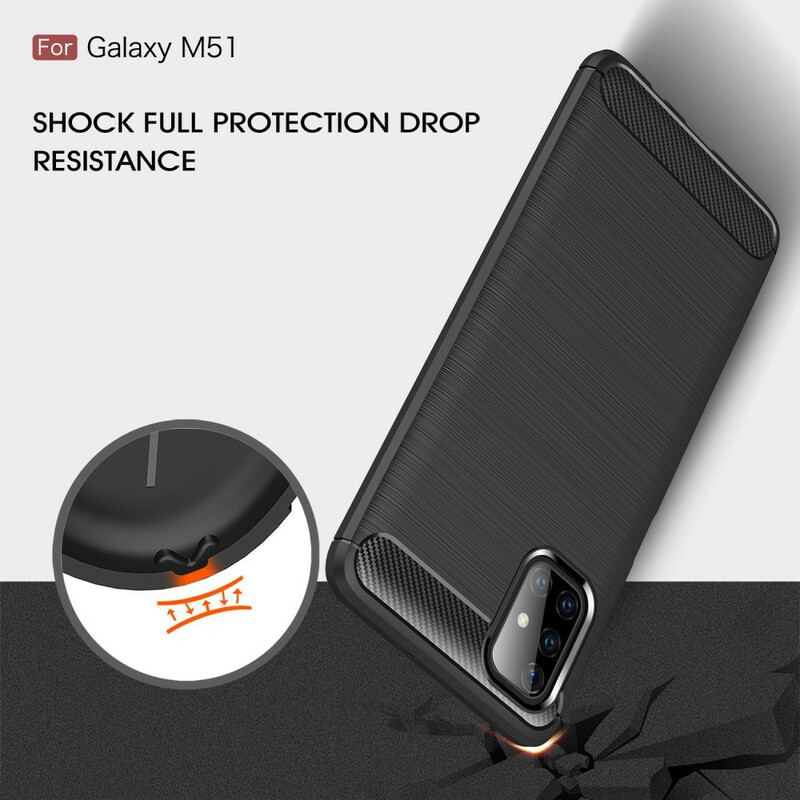 Cover Samsung Galaxy M51 Børstet Kulfiber