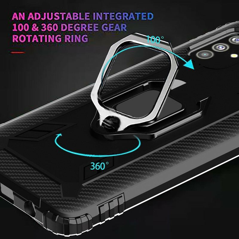 Cover Samsung Galaxy M51 Ring Og Kulfiber