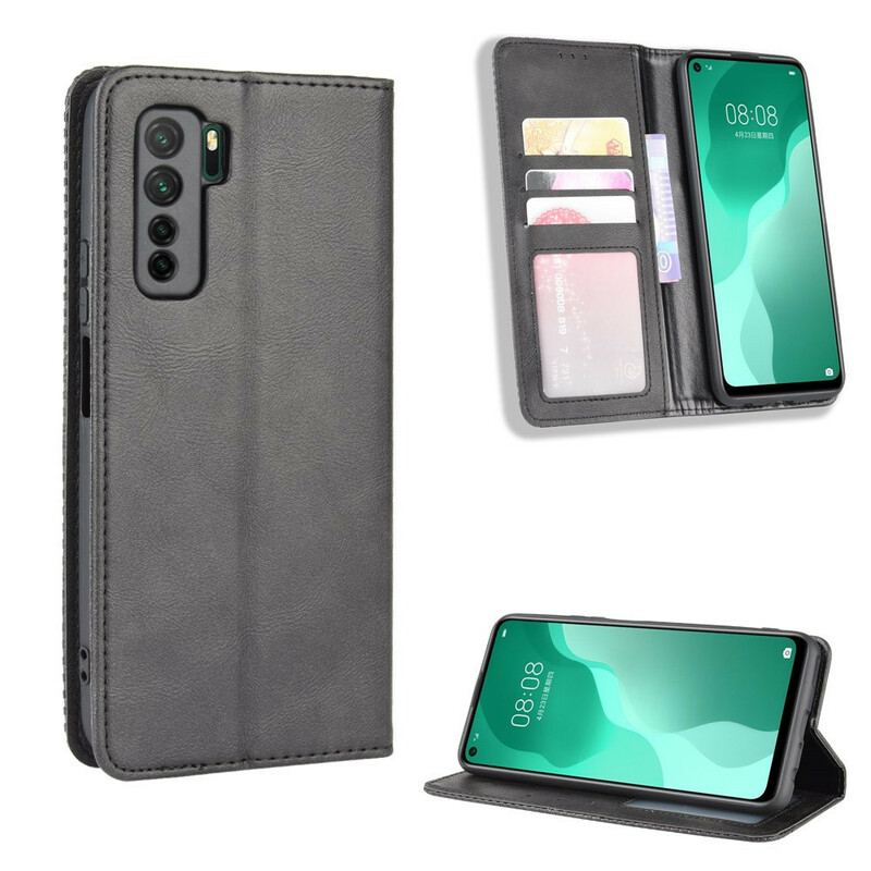 Cover Huawei P40 Lite 5G Flip Cover Stiliseret Vintage Lædereffekt