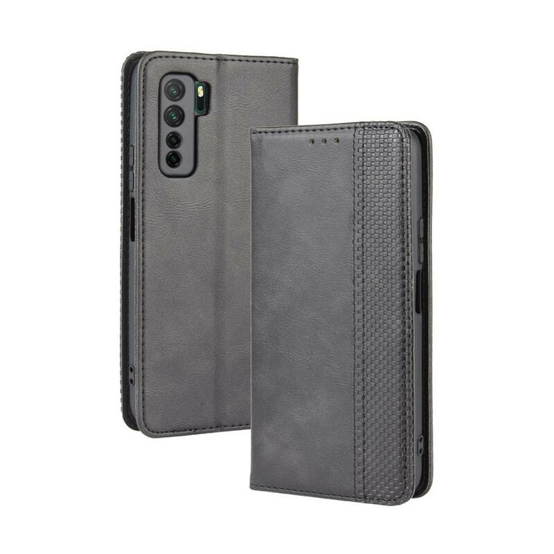 Cover Huawei P40 Lite 5G Flip Cover Stiliseret Vintage Lædereffekt