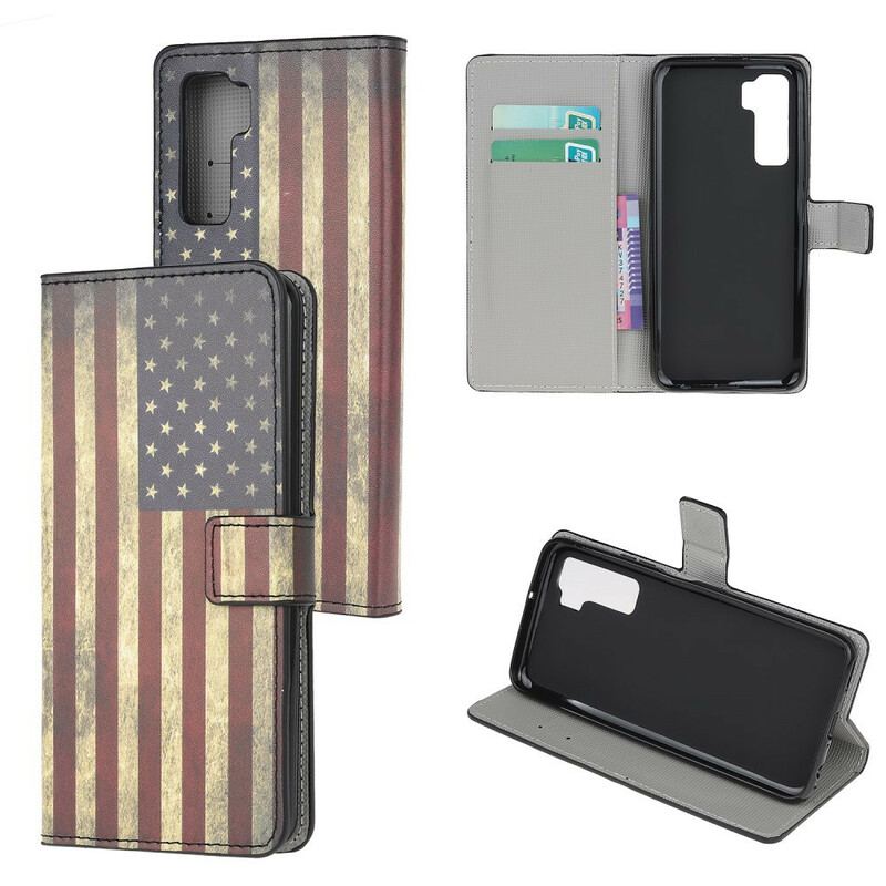 Flip Cover Huawei P40 Lite 5G Amerikansk Flag