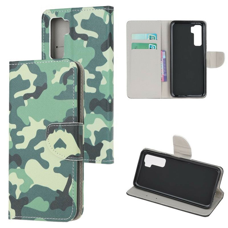 Flip Cover Huawei P40 Lite 5G Militær Camouflage