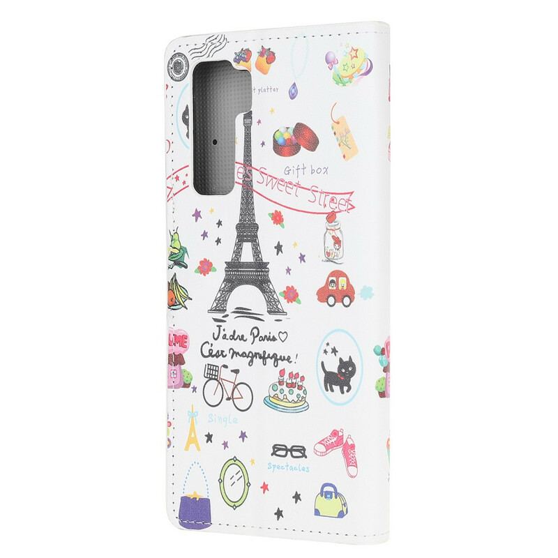 Læder Cover Huawei P40 Lite 5G Jeg Elsker Paris