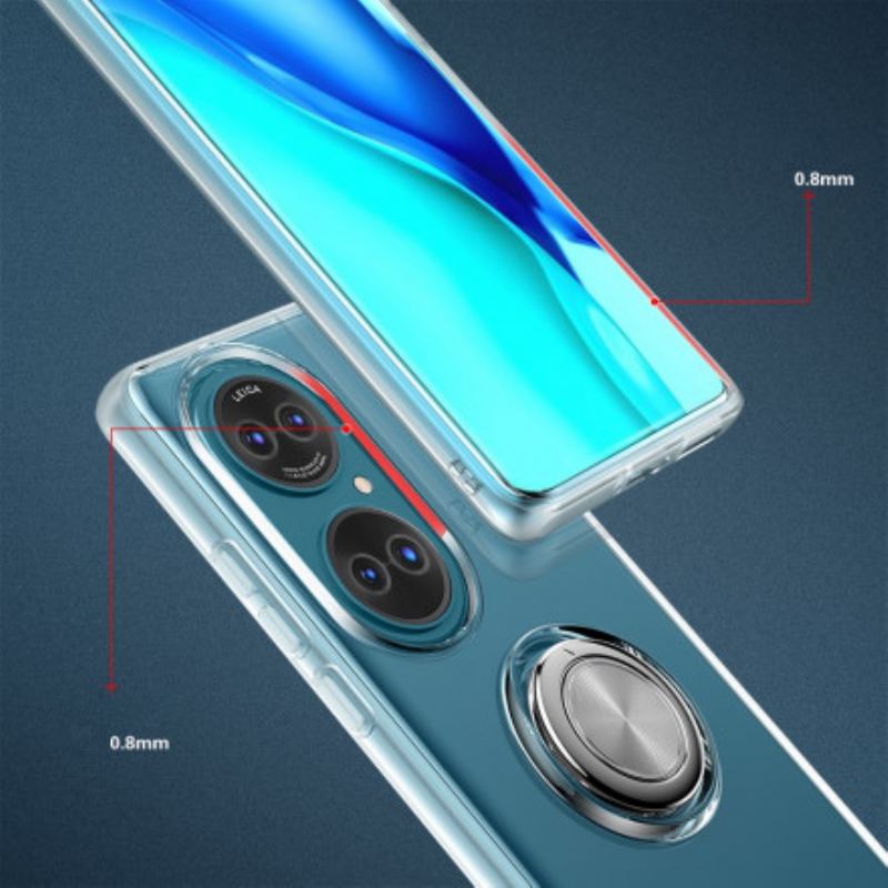 Cover Huawei P50 Gennemsigtig Enkel Metalring