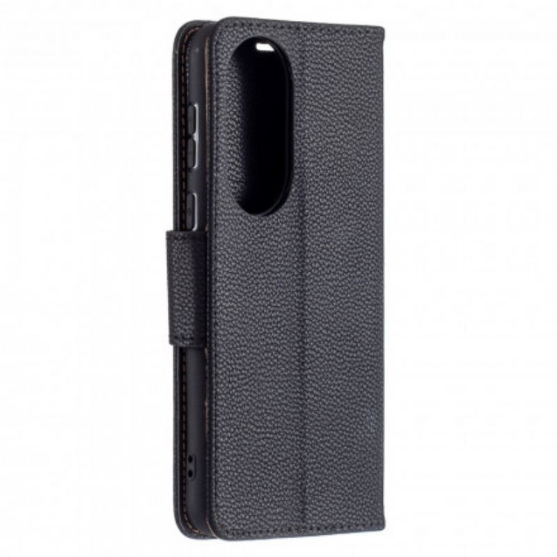 Læder Cover Huawei P50 Flip Cover Litchi Rabat Oblique