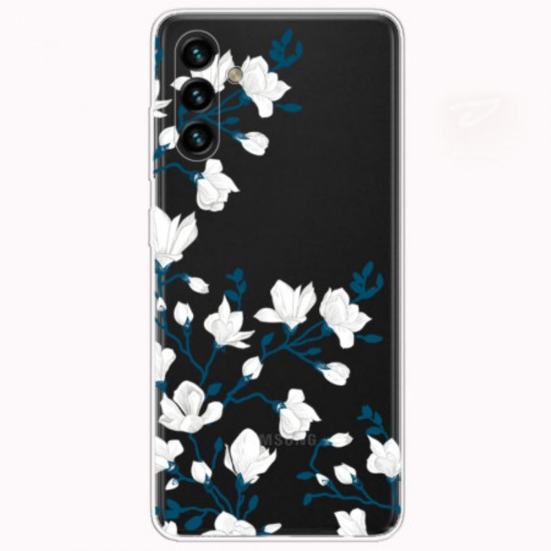 Cover Samsung Galaxy A13 5G / A04s Hvide Blomster