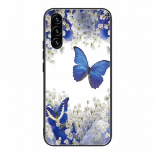 Cover Samsung Galaxy A13 5G / A04s Sommerfugle Design Hærdet Glas