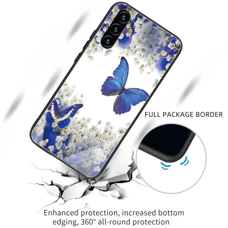 Cover Samsung Galaxy A13 5G / A04s Sommerfugle Design Hærdet Glas