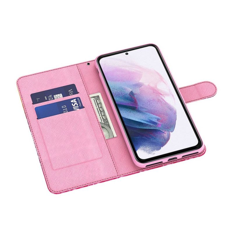 Flip Cover Samsung Galaxy A13 5G / A04s Lyserødt Træ