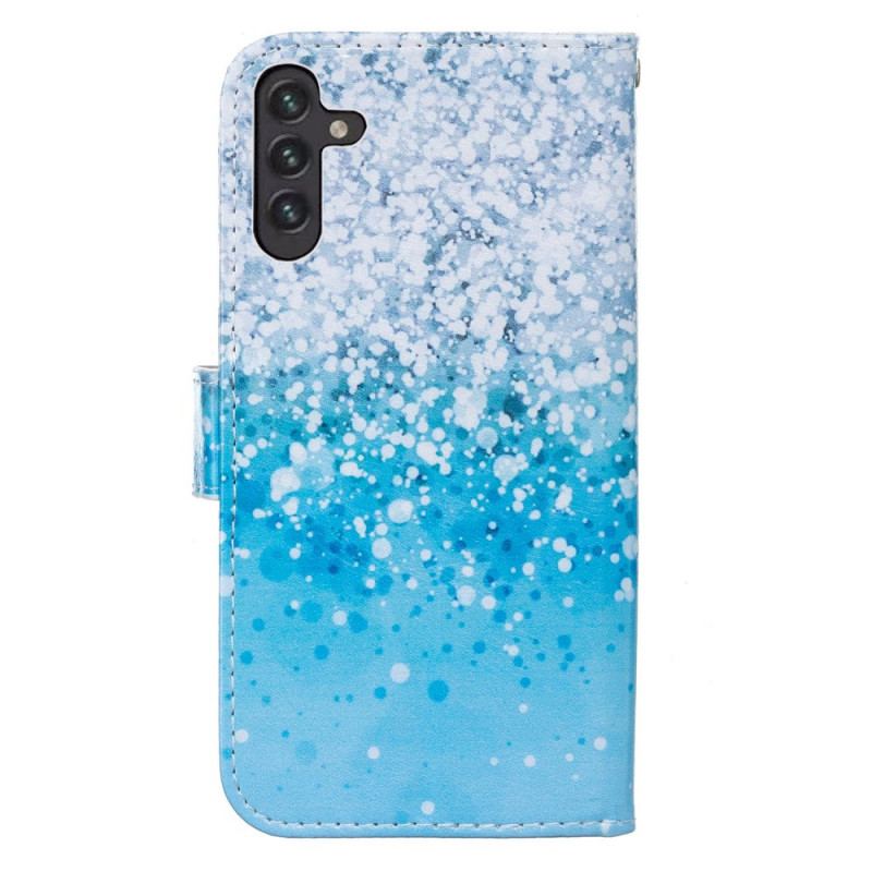 Læder Cover Samsung Galaxy A13 5G / A04s Blå Glitter Gradient