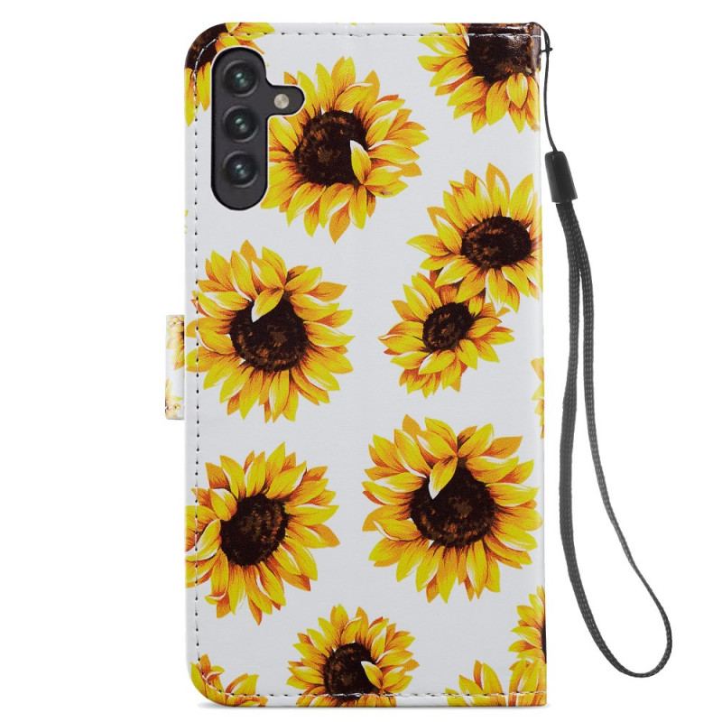 Læder Cover Samsung Galaxy A13 5G / A04s Solsikker