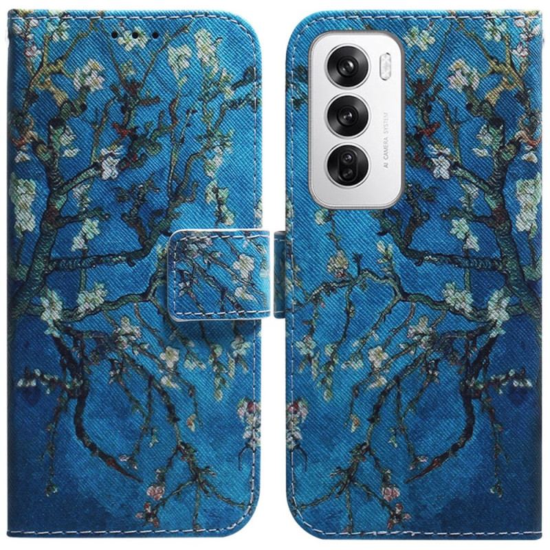 Flip Cover Oppo Reno 12 5g Abrikosblomster