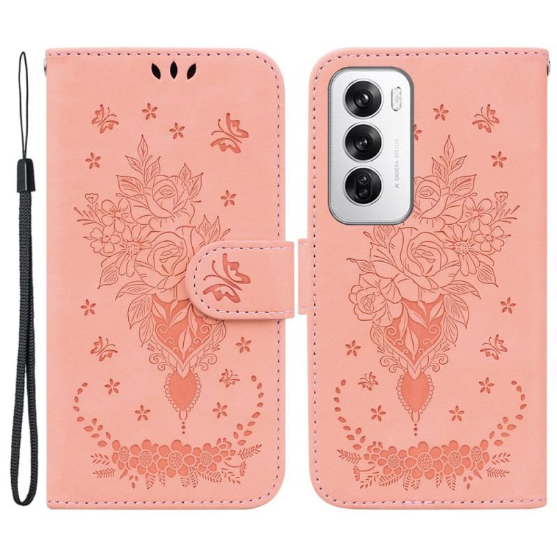 Flip Cover Oppo Reno 12 5g Floralie Med Rem