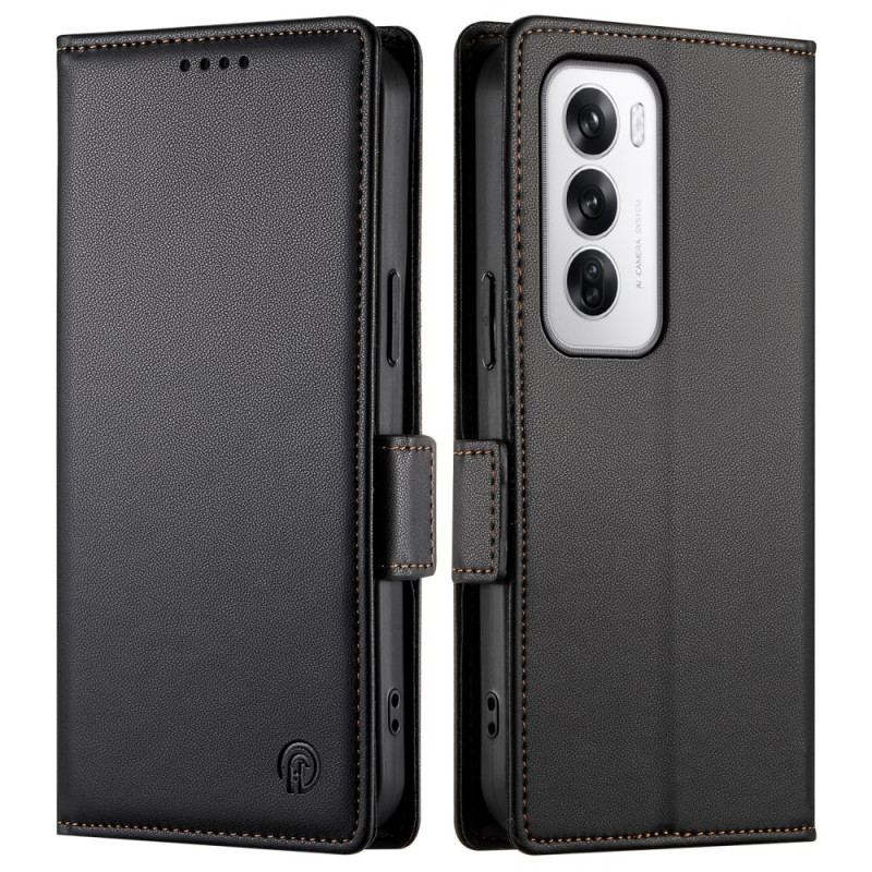 Flip Cover Oppo Reno 12 5g Lædereffekt