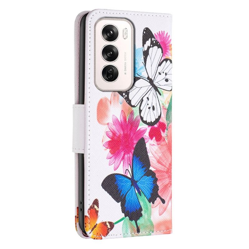 Flip Cover Oppo Reno 12 5g To Sommerfugle