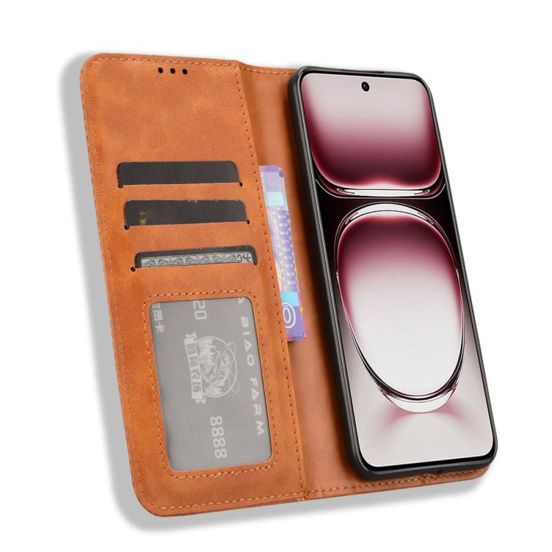 Læder Cover Oppo Reno 12 5g Telefon Etui Vintage Frise