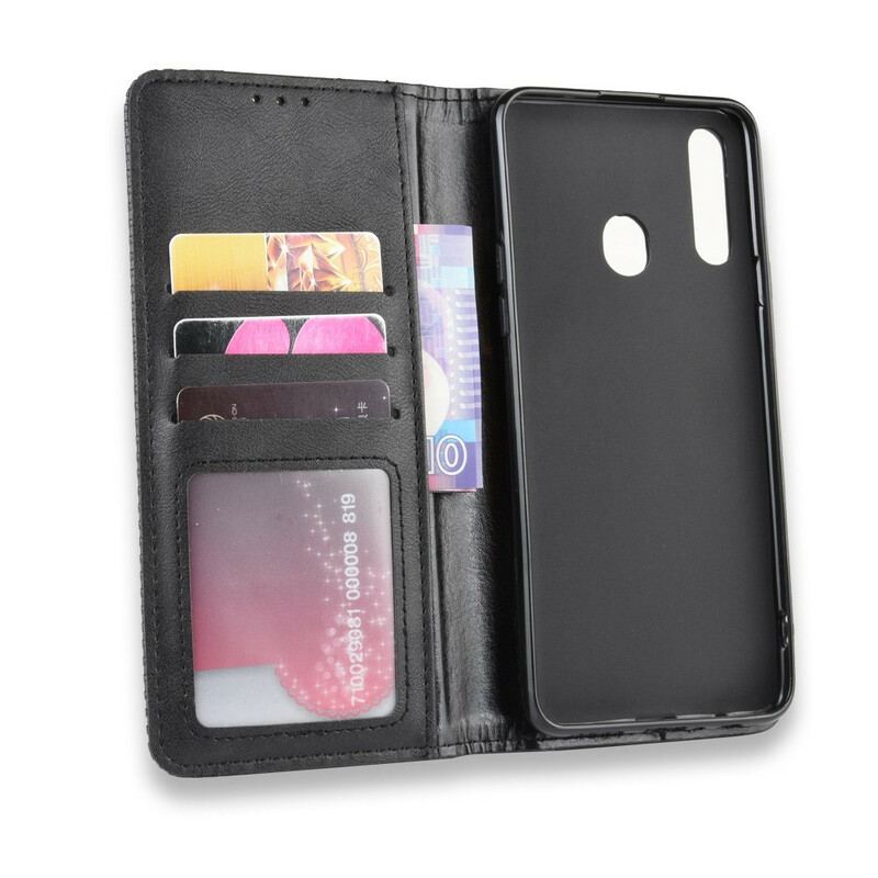 Cover Samsung Galaxy A20s Flip Cover Stiliseret Vintage Lædereffekt