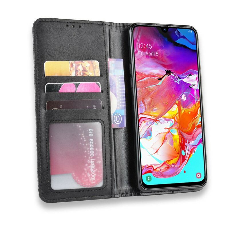 Cover Samsung Galaxy A20s Flip Cover Stiliseret Vintage Lædereffekt