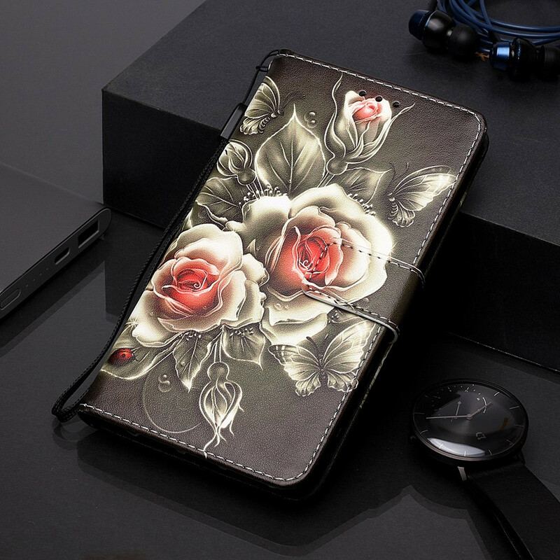 Flip Cover Samsung Galaxy A20s Gyldne Roser