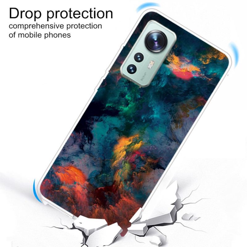 Cover Xiaomi 12 Pro Farverig Sky Silikone