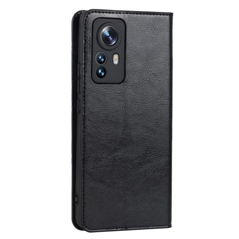 Cover Xiaomi 12 Pro Flip Cover Ægte Læder