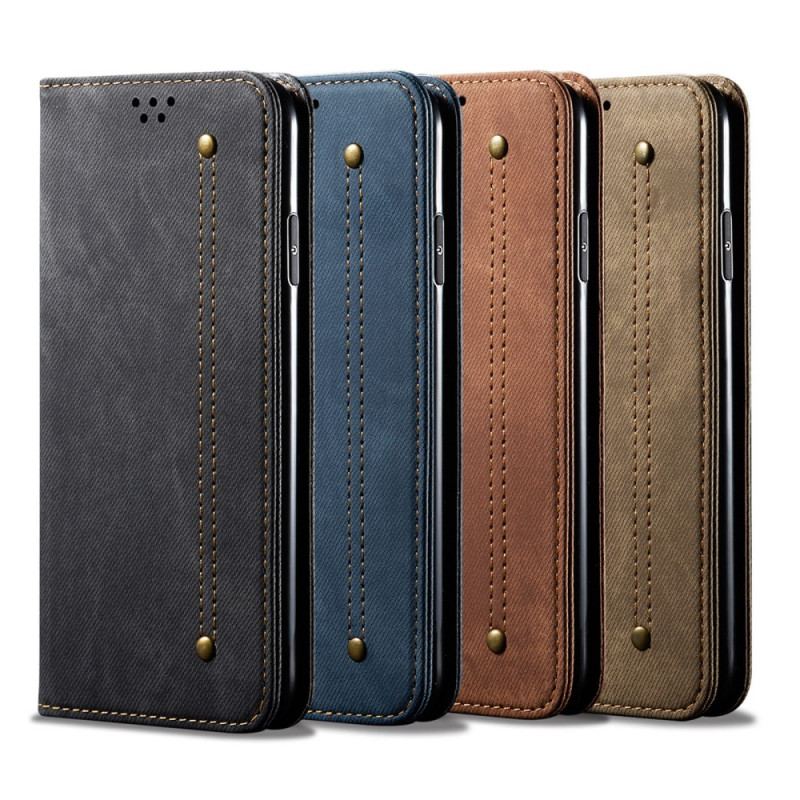 Cover Xiaomi 12 Pro Flip Cover Denim Stof