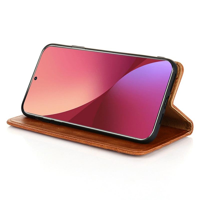 Cover Xiaomi 12 Pro Flip Cover Stil Lædernitte