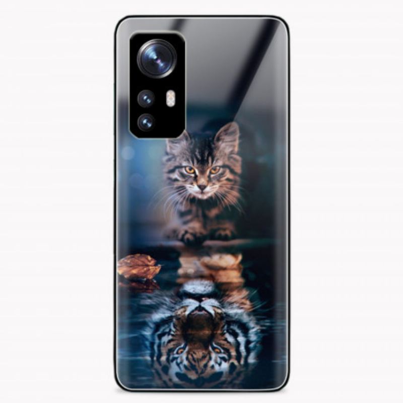 Cover Xiaomi 12 Pro Påpasselig Kat Hærdet Glas