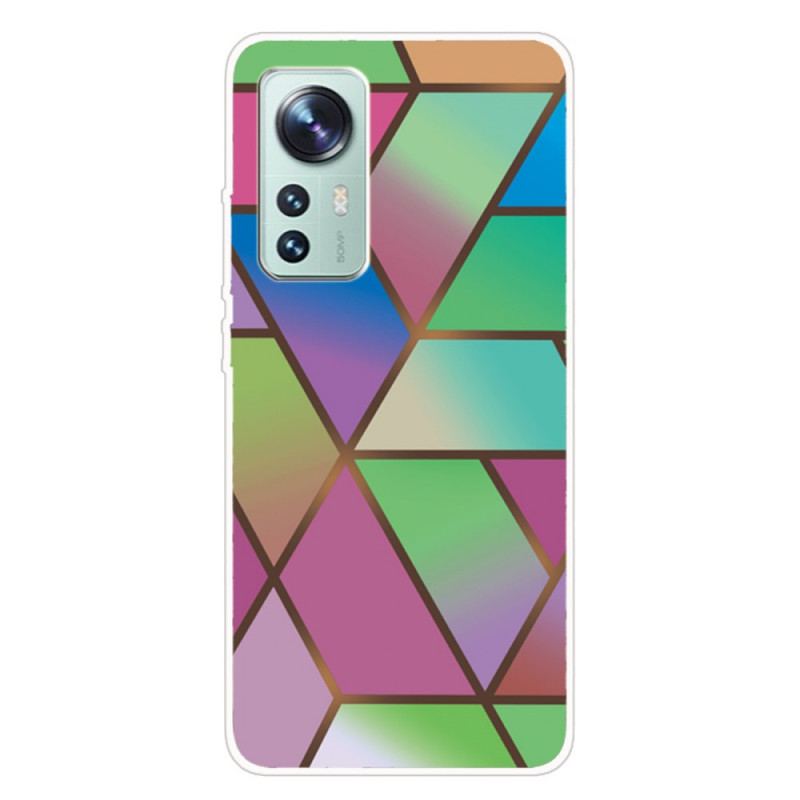 Cover Xiaomi 12 Pro Silikone Marmor Geometri