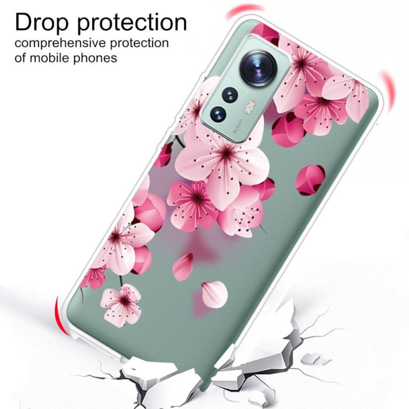 Cover Xiaomi 12 Pro Silikone Rose Blomster