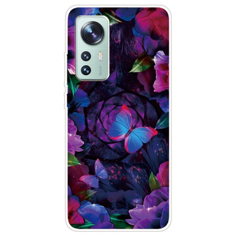 Cover Xiaomi 12 Pro Silikone Sommerfugle