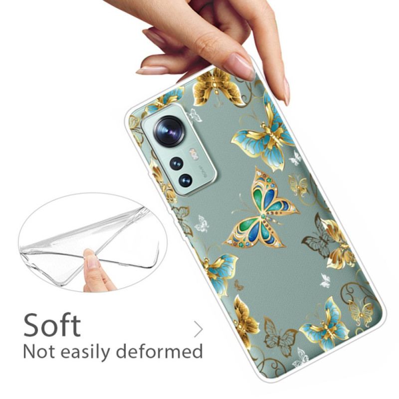 Cover Xiaomi 12 Pro Silikone Sommerfugle