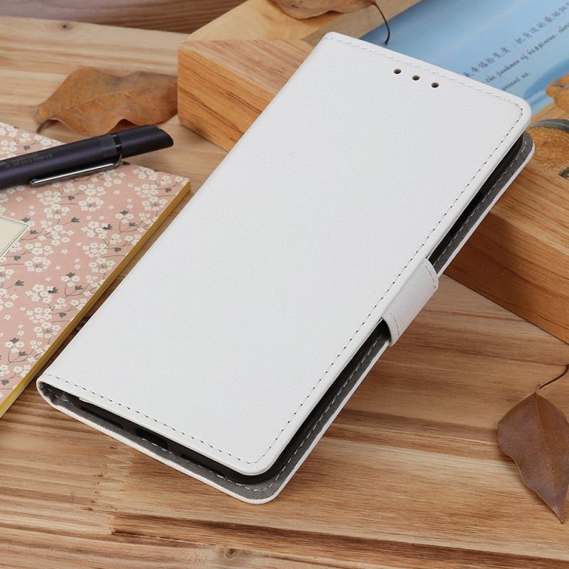 Flip Cover Xiaomi 12 Pro Enkel Skinnende Lædereffekt