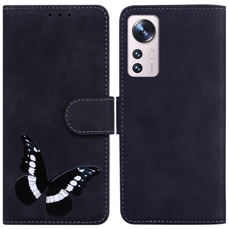 Flip Cover Xiaomi 12 Pro Skin-touch Butterfly